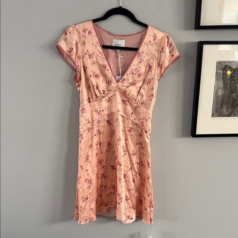 Reformation Floral Amelia Silk Mini Dress